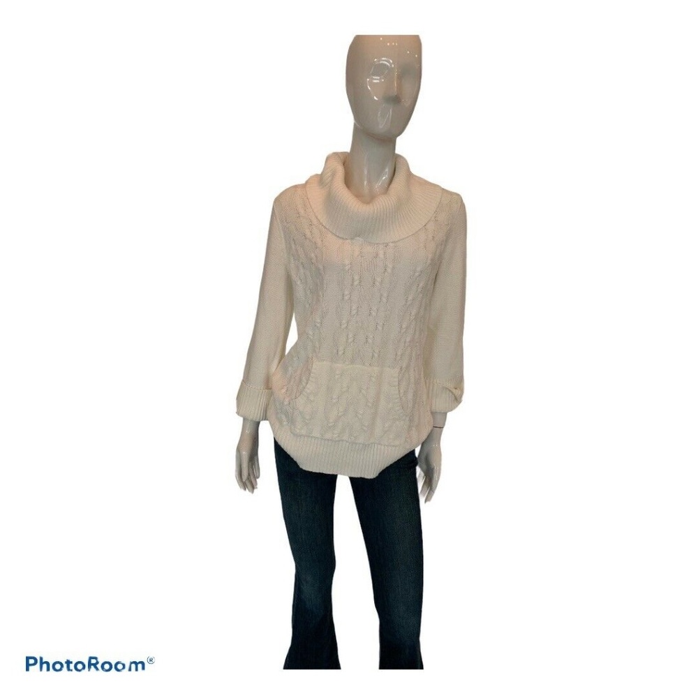 New Style & Co Off White Turtleneck Sweater Long Sleeve Size XS cotton & Acrylic